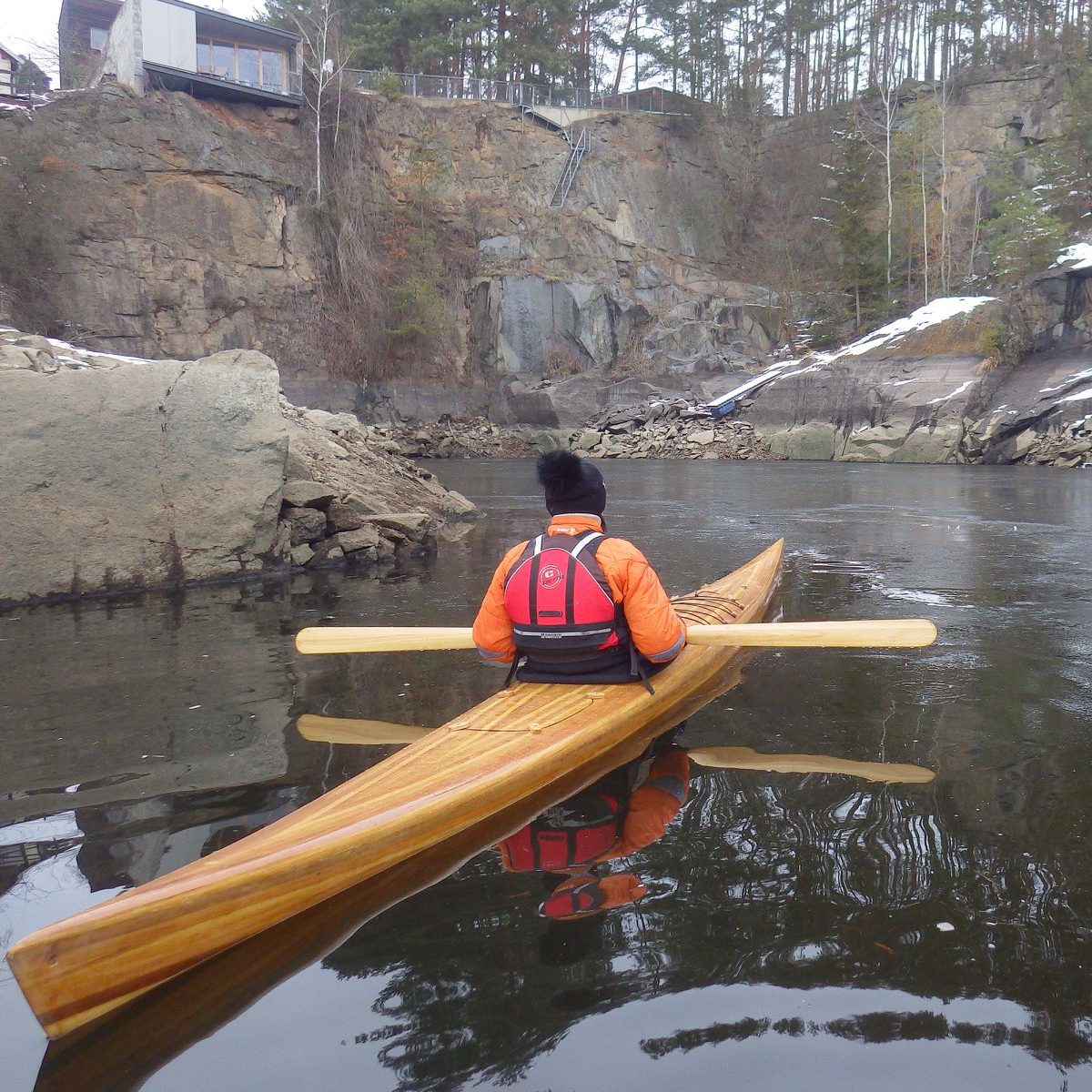 Dřevěný seakajak kajak, wooden seakayak cedar strips