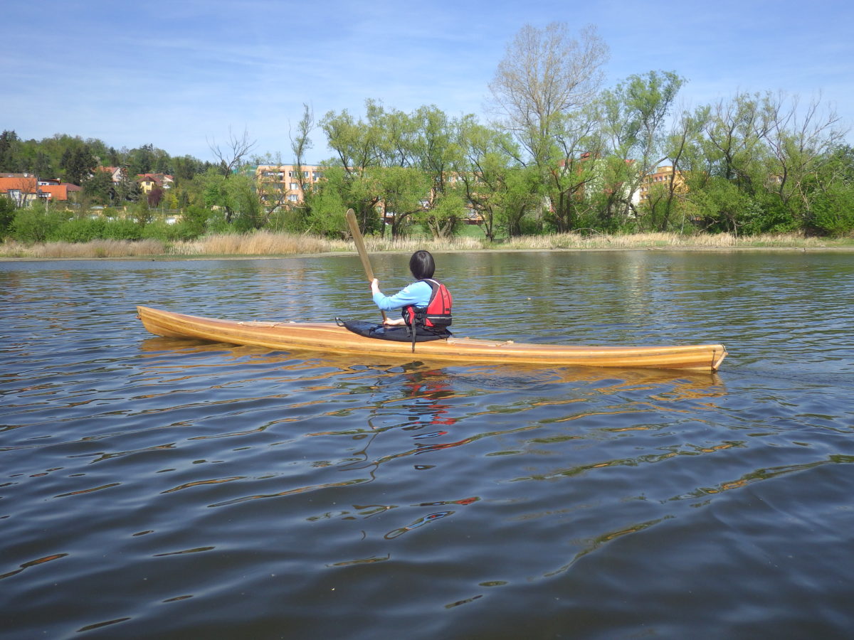 Dřevěný seakajak kajak, wooden seakayak cedar strips
