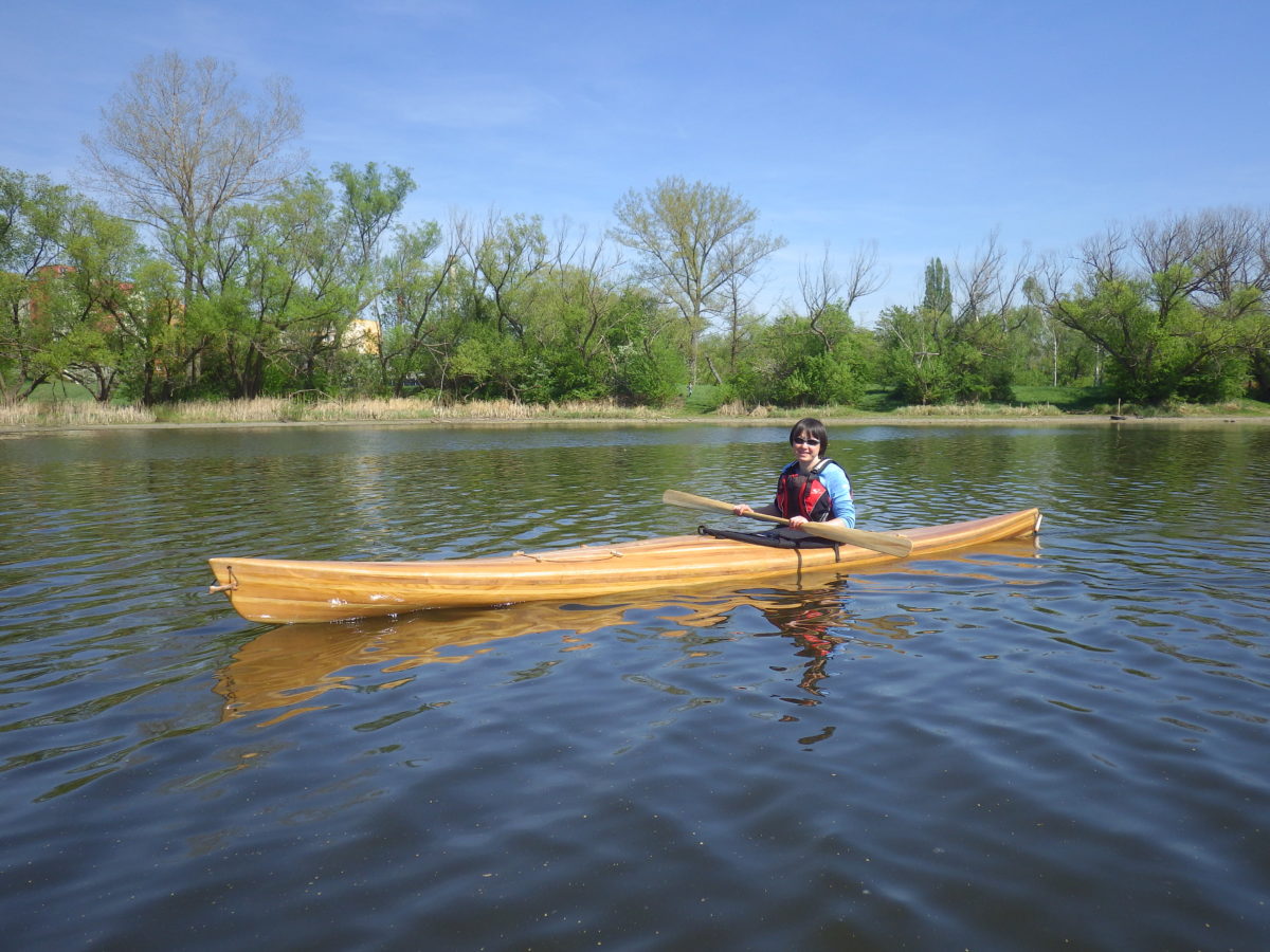 Dřevěný seakajak kajak, wooden seakayak cedar strips